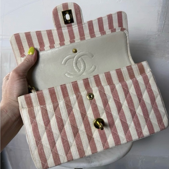 Chanel Vintage Small Striped Classic Flap - Picture 8 of 11